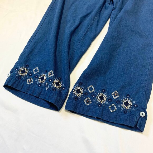 VTG 80s 90s Womens Koret City Blues 3 Piece Shirt Pants Skirt Blue Embroidered - Picture 9 of 13